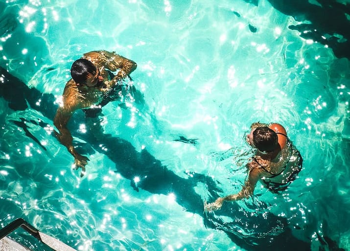crystal-clear pool water